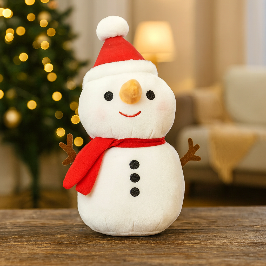 Jule Plysdyr – Weicher Schneemann & Weihnachtsfiguren Dekoration