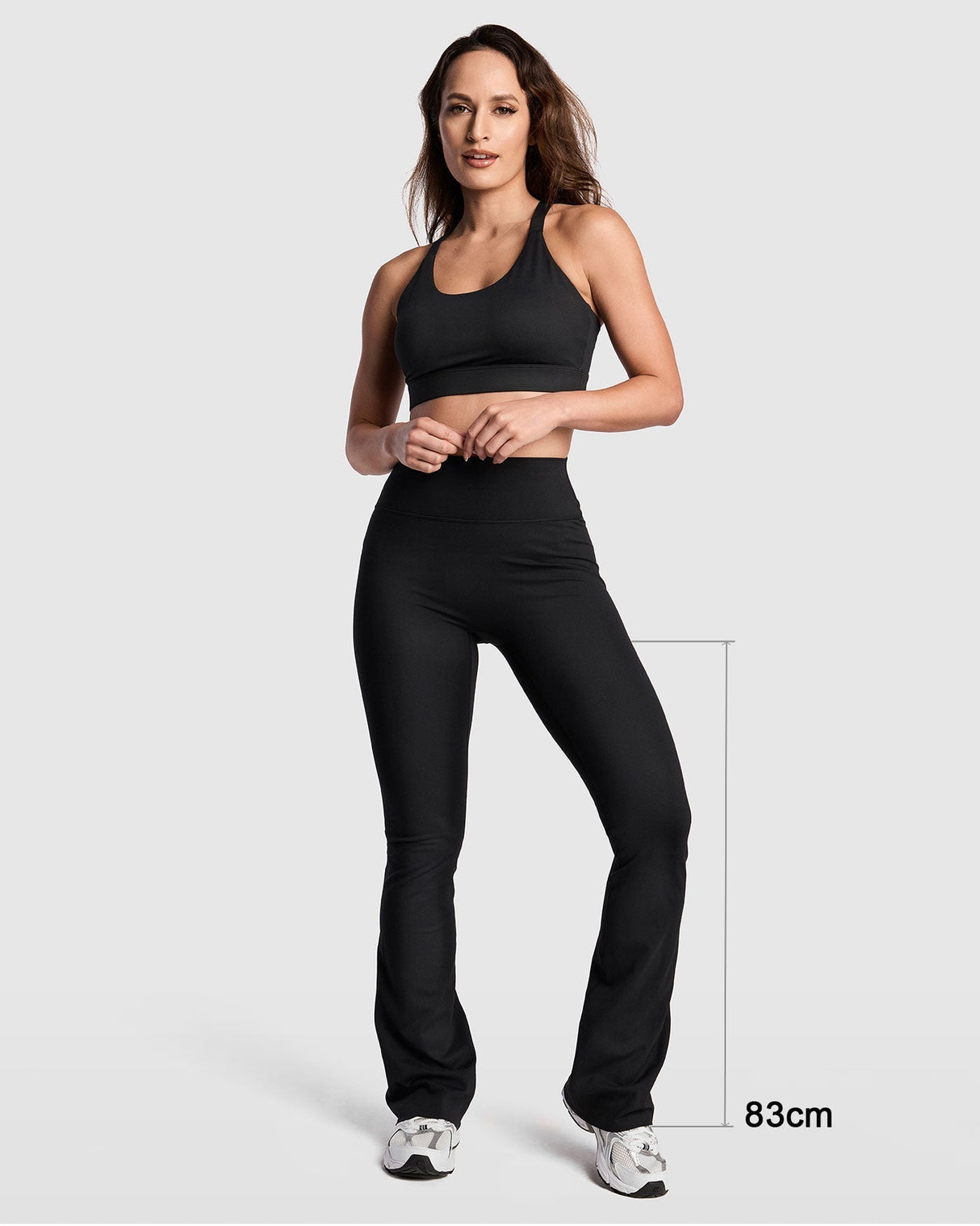Flared Leggings Høj Kvalitet Pasform - Sort