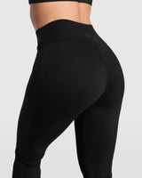 Flared Leggings Høj Kvalitet Pasform - Sort
