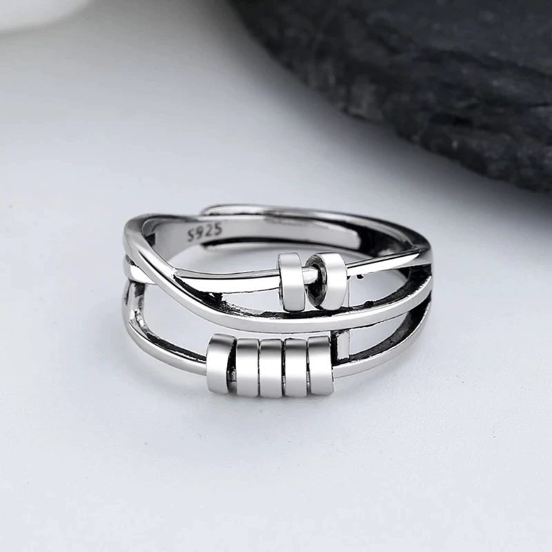 Ring mod Stress og Uro i 925 Sølv
