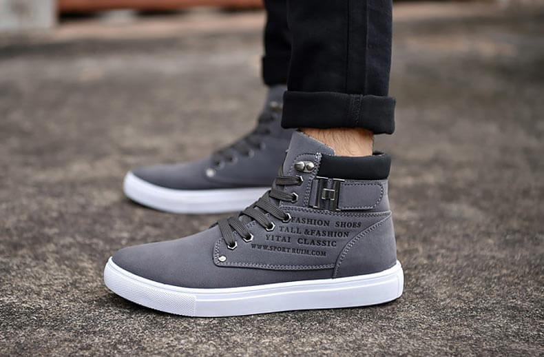 Herre Casual Mid-Top Støvler – Komfortable Stilfulde Sneakers