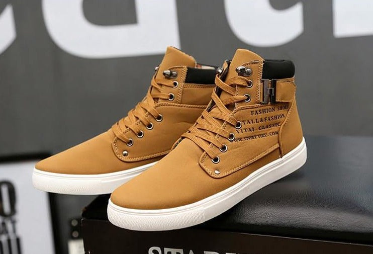 Herre Casual Mid-Top Støvler – Komfortable Stilfulde Sneakers