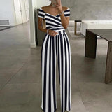 Maxikjole Print Off-Shoulder V-Hals