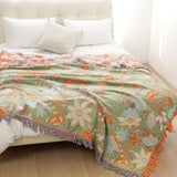 Boheme Sengetæppe med Print – Letvægts Tæppe til Seng & Sofa