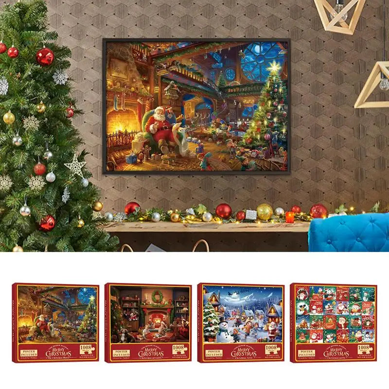 Christmas Puzzle Advent Calendar – 1008 Pieces Winter Village Edition