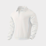 Geometrisk Sweater med Kvartrits og Vintage Stil