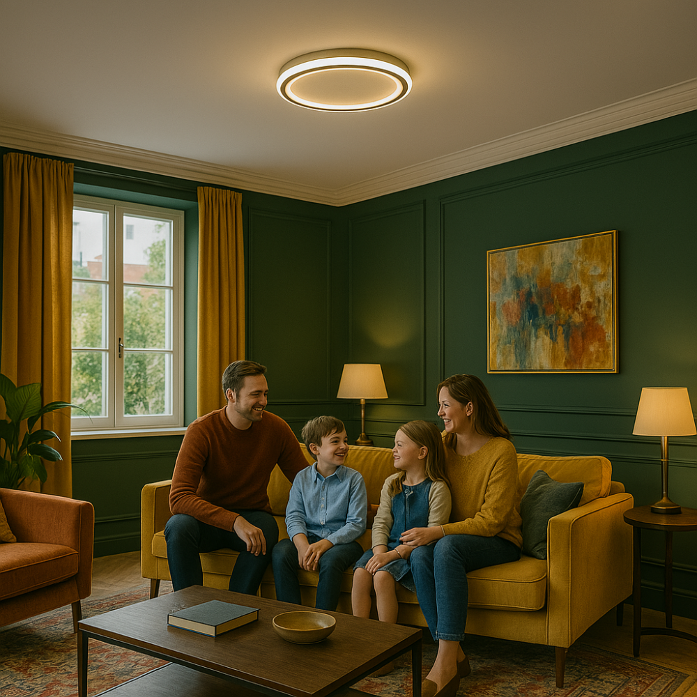 Moderne Skandinavisk LED Loftlampe - Dæmpbar, Energibesparende og Stilfuld til Stue, Spisestue og Gang