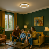 Moderne Skandinavisk LED Loftlampe - Dæmpbar, Energibesparende og Stilfuld til Stue, Spisestue og Gang