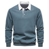 Elegant Herre Langærmet Polo Shirt med Klassisk Krave
