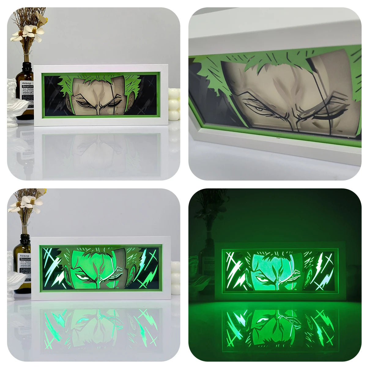 Anime LED Shadow Box – Oplyst Dekorationslampe med Farveeffekter