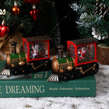 Jule Zug Dekoration – Beleuchtete Lokomotive mit Schneefalleffekt