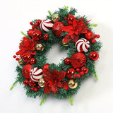 Weihnachtskranz mit Süßigkeiten-Dekoration – Roter Festlicher Winterkranz