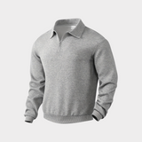 Geometrisk Sweater med Kvartrits og Vintage Stil