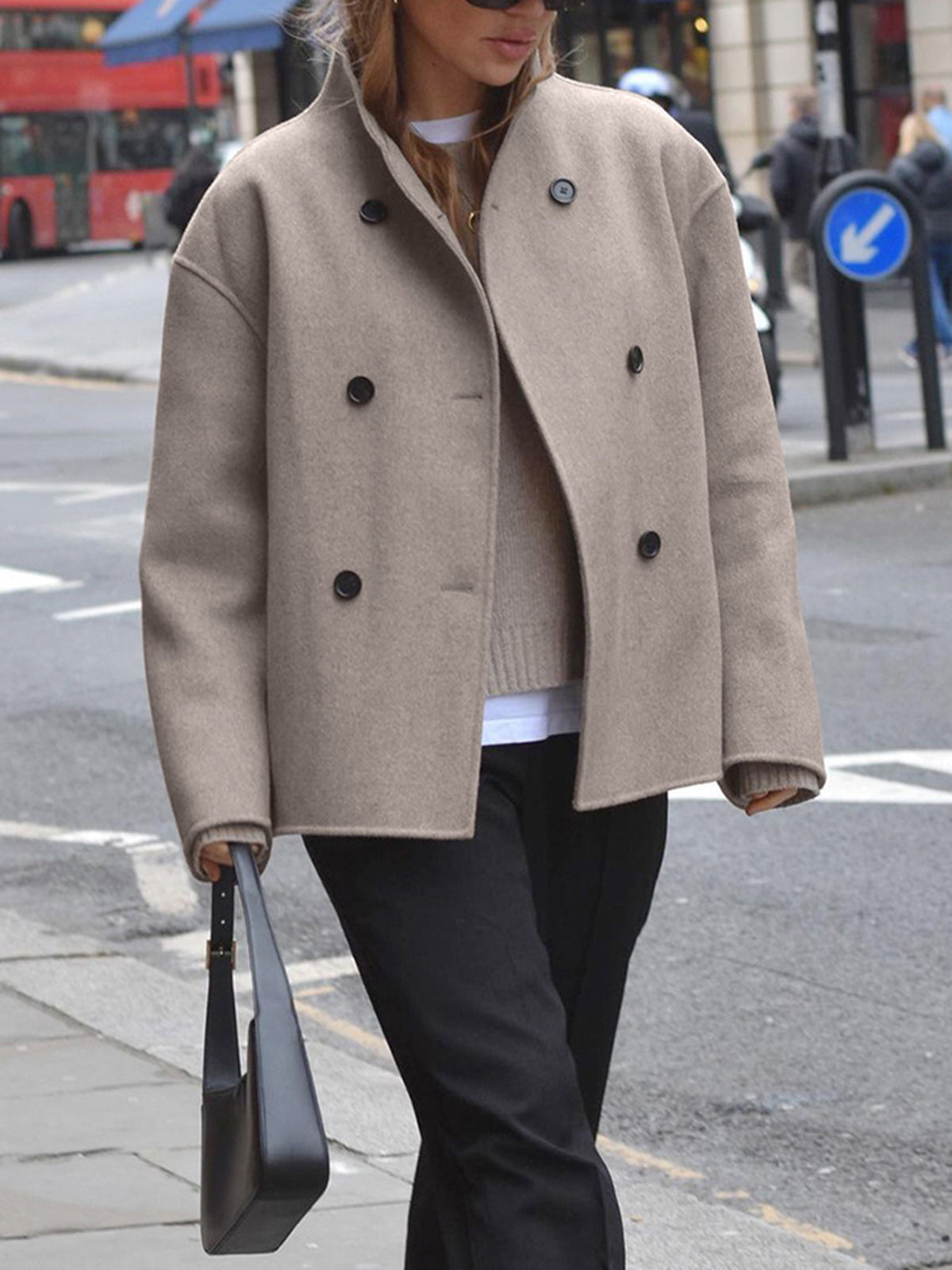 Oversized Button-Down Jakke til Damer - Stilfuld og Komfortabel