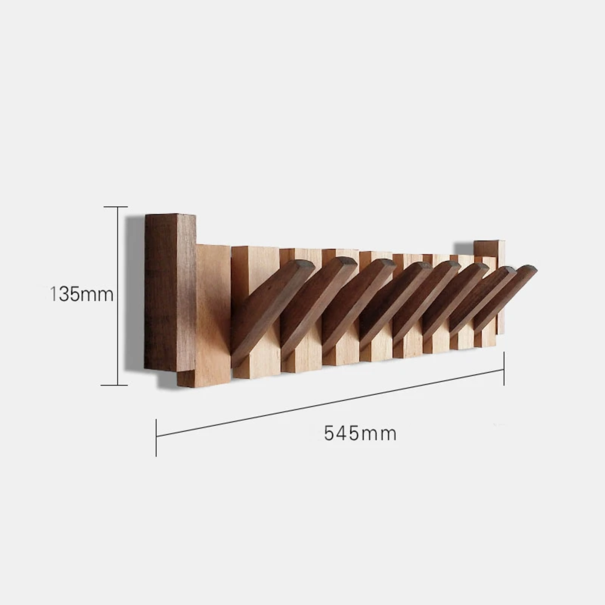 Træknagerække med Magnetiske Kroge og Klavertangent Design