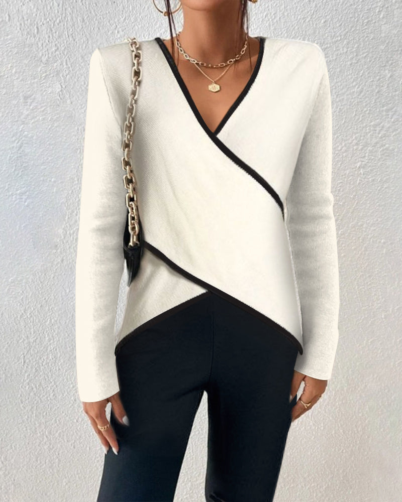 Elegant V-hals Wrap Sweater til Enhver Anledning