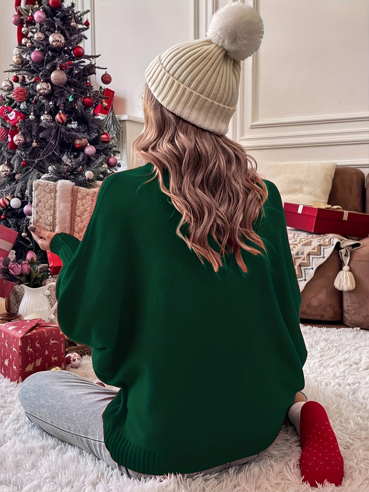 Dame Juletrøje “Merry” – Komfortabel Vinter Sweater