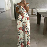 Maxikjole Print Off-Shoulder V-Hals