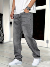 Herre Relaxed Fit Jeans – Grå Denim Bukser med Casual Stil