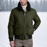 Men's bomber jacket with collar – warm winter jacket in classic style