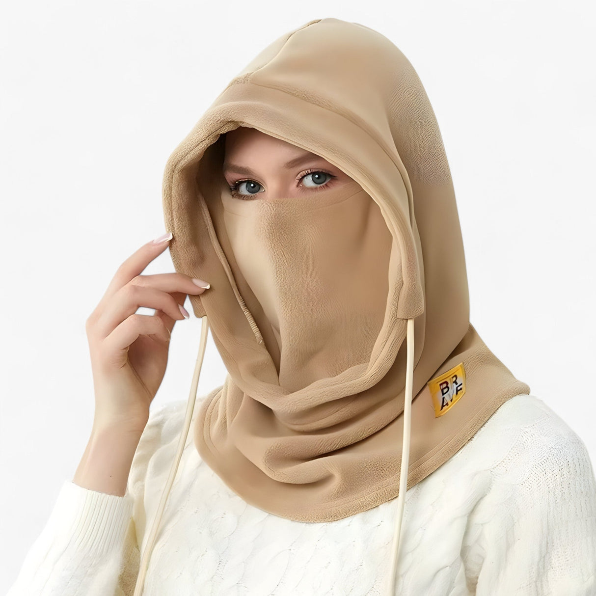 Unisex fleece hood with face mask – warm winter protection