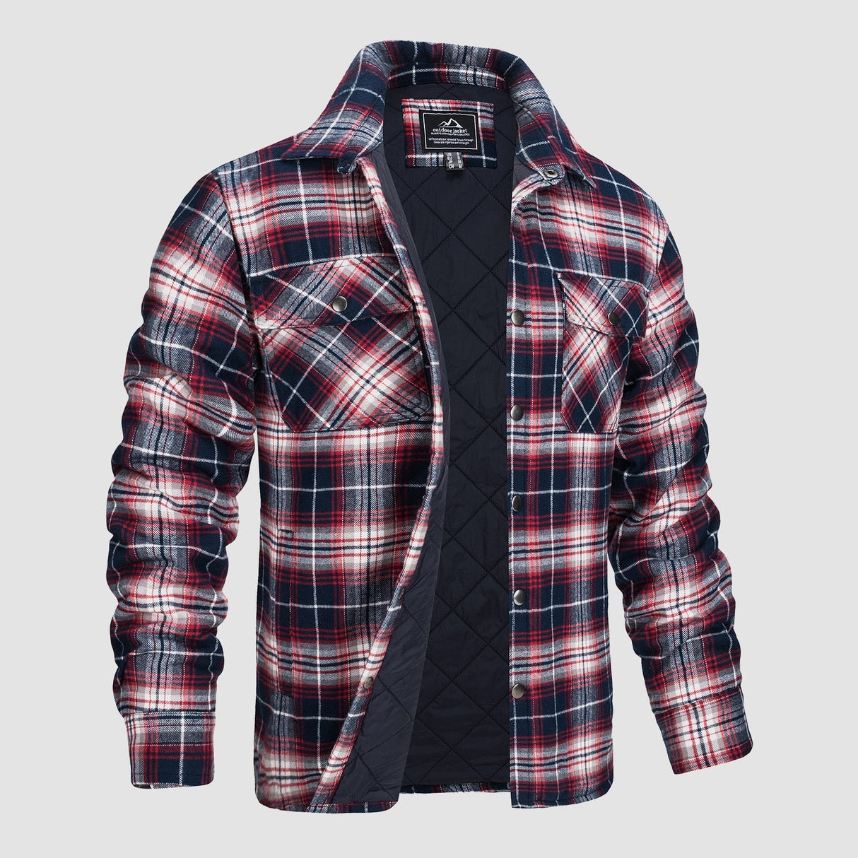 Herre Flannel Vintervest med Vatteret Foring