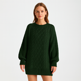 Strikket Sweaterkjole til Damer – Varm, Stilfuld & Komfortabel