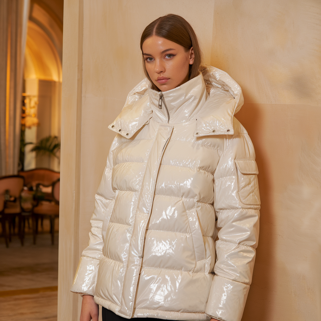 Skinnende Dame Dunjakke – Varm, Let & Stilfuld til Vinteren