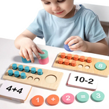 Træ Regnespil Sæt – Montessori Tælle- og Regnekort til Børn