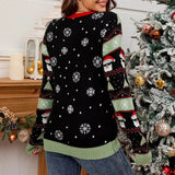 Ladies Christmas Sweater – Fun Winter Sweater with Dog & Christmas Tree Print