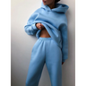 Oversized Dame Træningssæt med Hættetrøje og Vide Joggingbukser