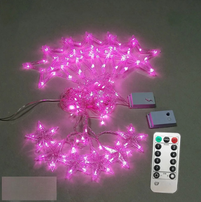 Jule Stjerne Gardinbelysning – LED Vinduesbelysning med Stjerner