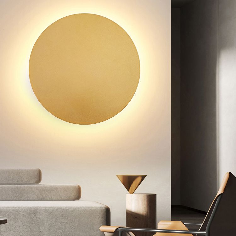 Moderne Rund LED Væglampe med Metal Finish