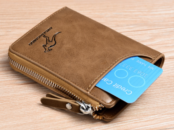 Kompakt herrepunge med lynlås – Slankt og rummeligt design