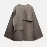 Stilfuld Blød Dame Cape Jakke for Elegance