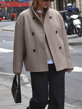Oversized Button-Down Jakke til Damer - Stilfuld og Komfortabel