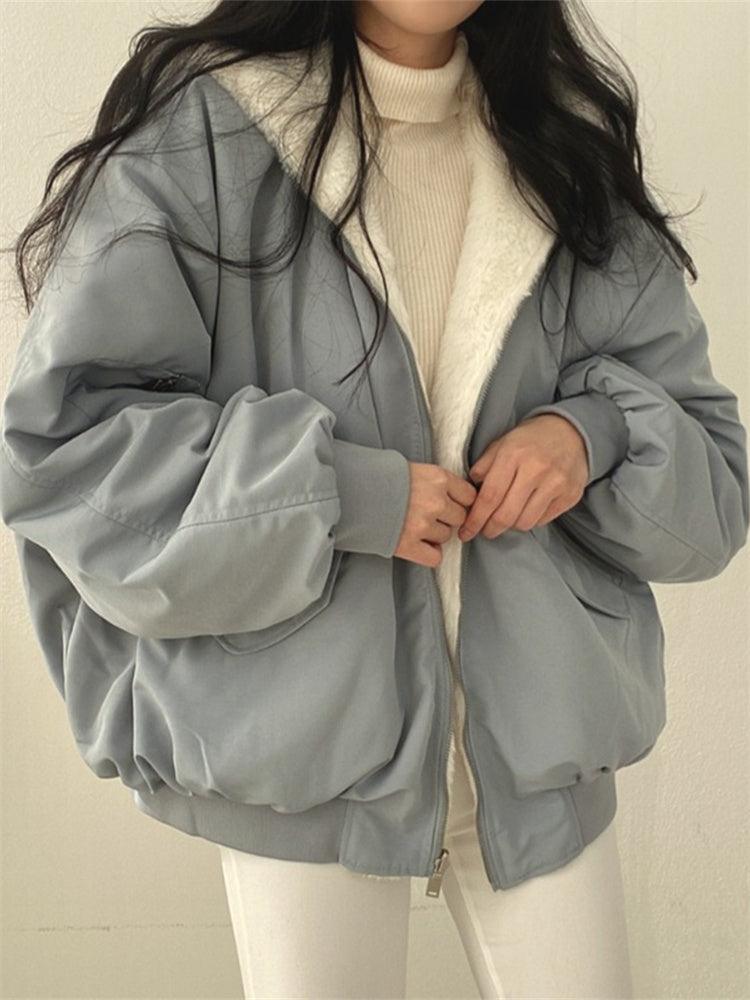 Vendbar Varm Streetwear Jakke med Hætte