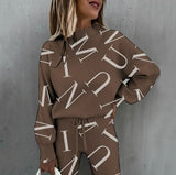 Dame Loungewear Sæt – Blødt To-delt Sæt med Stjerneprint