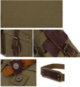 Vintage Canvas Messenger Taske til Laptops 13-17 Tommer Grøn
