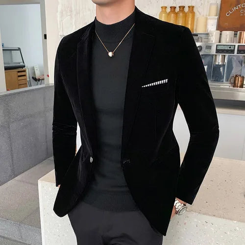 Velour Blazer til Herrer - Elegant og Komfortabel