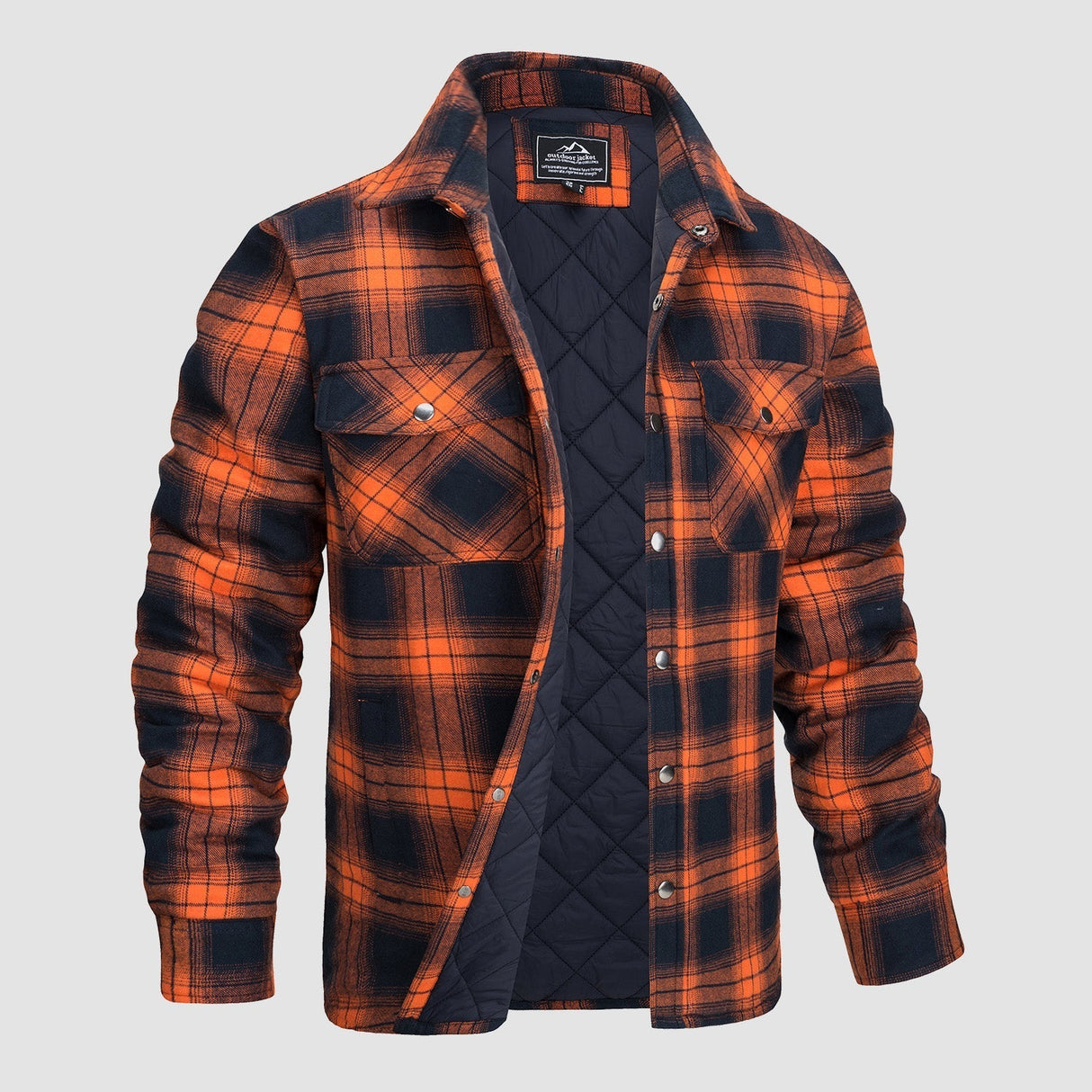 Herre Flannel Vintervest med Vatteret Foring