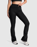 Flared Leggings Høj Kvalitet Pasform - Sort