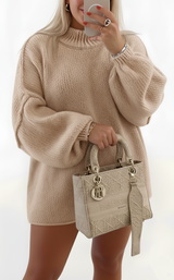 Dame Oversized sweter z dzianiny – Komfortowy casualowy sweter zimowy