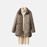 Dame Kort Vatteret Jakke – Varm Stilfuld Vinterjakke med Krave