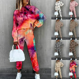 Dame Loungewear Sæt – Blødt To-delt Sæt med Stjerneprint