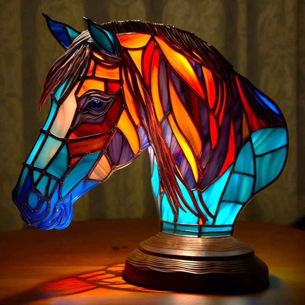 Kunstnerisk Bordlampe med Dyremotiver
