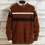 Stribet slim fit pullover til mænd