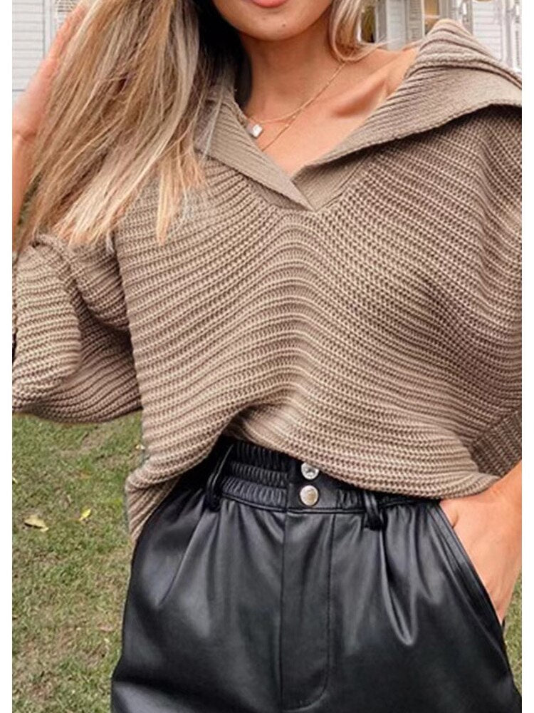 Strikket Loose Fit Sweater til Enhver Anledning