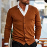 Herre Cardigan med V-Hals og Knapper - Stilfuld og Komfortabel