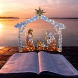 Beleuchtete Weihnachtskrippe Dekoration für den Außenbereich – Leuchtendes Weihnachtsmotiv